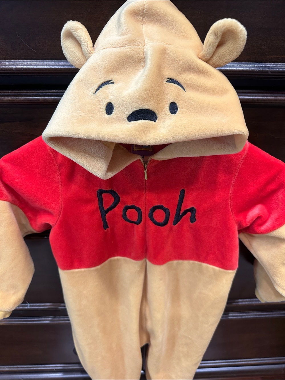 Disney Winnie the Pooh Hooded One-Piece romper sleeper costume 36mo 3 yr